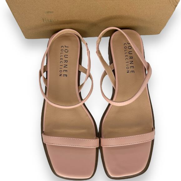 NEW Journee Sandals Size 8 Minimalist Y2K Millennial Pink Chunky Sandals Size 8 - Picture 6 of 11
